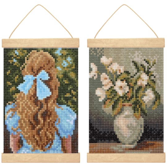 5" x 7" Girl & Bouquet Diamond Art Kit with Wooden Frames by Make Market®